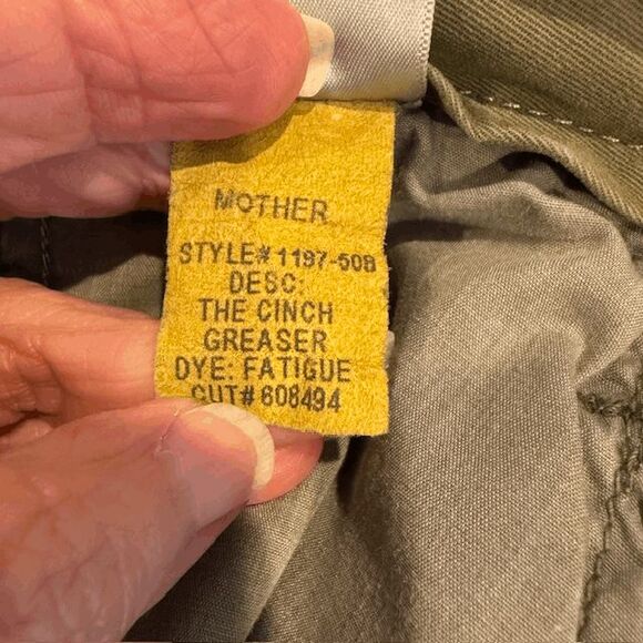 Mother "The Cinch Greaser" Killing Time Fatigue Green Pants Wide Leg Size 25 - Picture 11 of 16
